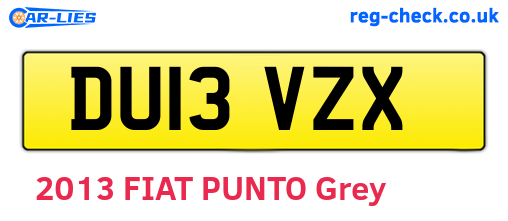 DU13VZX are the vehicle registration plates.