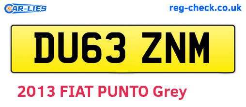 DU63ZNM are the vehicle registration plates.