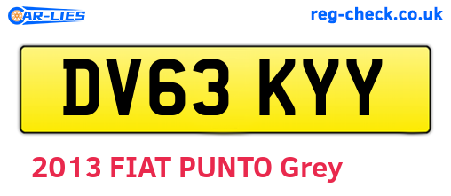 DV63KYY are the vehicle registration plates.
