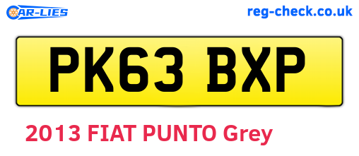 PK63BXP are the vehicle registration plates.