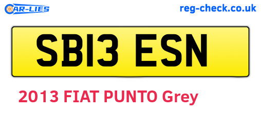 SB13ESN are the vehicle registration plates.