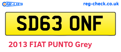 SD63ONF are the vehicle registration plates.