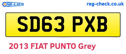 SD63PXB are the vehicle registration plates.