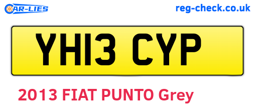 YH13CYP are the vehicle registration plates.