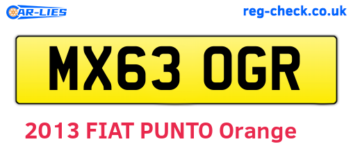MX63OGR are the vehicle registration plates.
