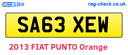 SA63XEW are the vehicle registration plates.