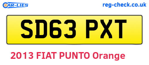 SD63PXT are the vehicle registration plates.