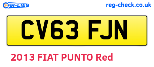 CV63FJN are the vehicle registration plates.