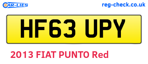 HF63UPY are the vehicle registration plates.