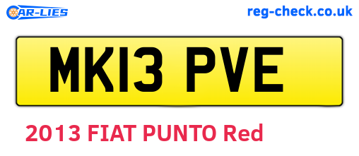 MK13PVE are the vehicle registration plates.