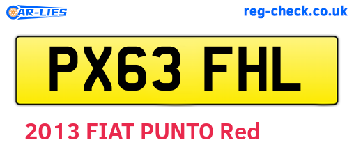 PX63FHL are the vehicle registration plates.