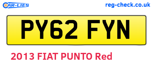 PY62FYN are the vehicle registration plates.
