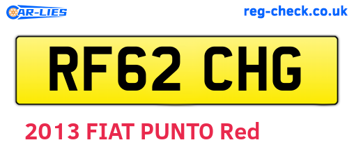 RF62CHG are the vehicle registration plates.