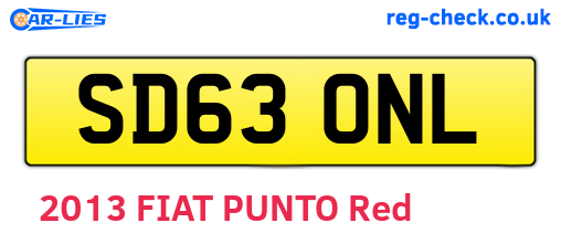 SD63ONL are the vehicle registration plates.