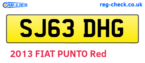 SJ63DHG are the vehicle registration plates.