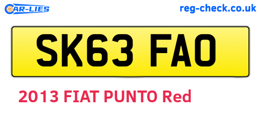 SK63FAO are the vehicle registration plates.