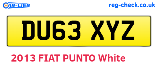 DU63XYZ are the vehicle registration plates.