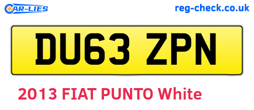 DU63ZPN are the vehicle registration plates.