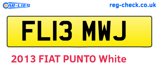 FL13MWJ are the vehicle registration plates.