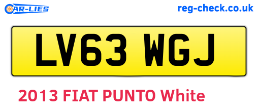 LV63WGJ are the vehicle registration plates.