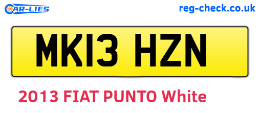 MK13HZN are the vehicle registration plates.