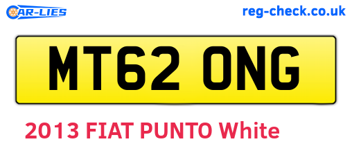 MT62ONG are the vehicle registration plates.