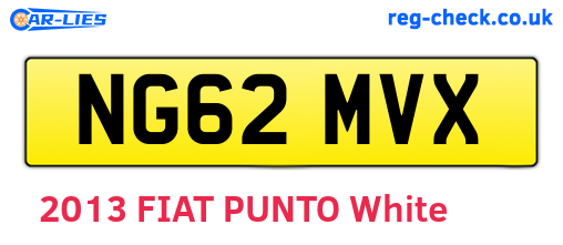 NG62MVX are the vehicle registration plates.