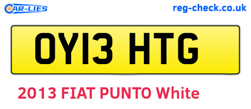 OY13HTG are the vehicle registration plates.
