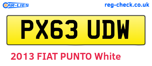 PX63UDW are the vehicle registration plates.