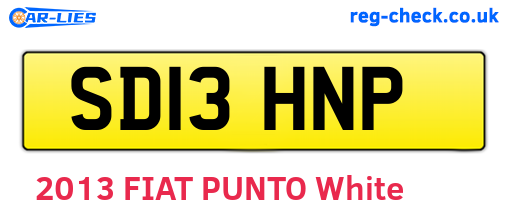 SD13HNP are the vehicle registration plates.