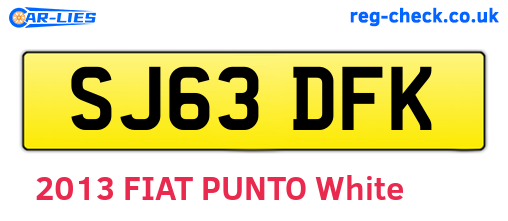 SJ63DFK are the vehicle registration plates.
