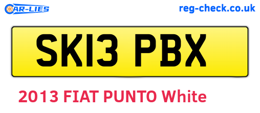 SK13PBX are the vehicle registration plates.