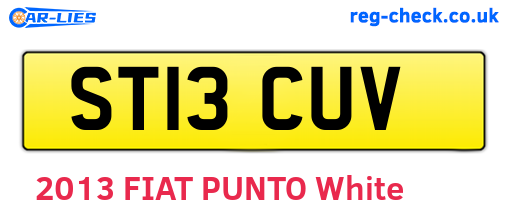 ST13CUV are the vehicle registration plates.