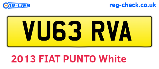 VU63RVA are the vehicle registration plates.