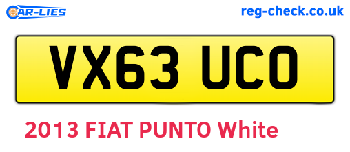 VX63UCO are the vehicle registration plates.