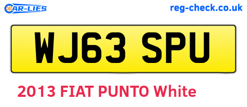 WJ63SPU are the vehicle registration plates.