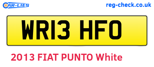 WR13HFO are the vehicle registration plates.