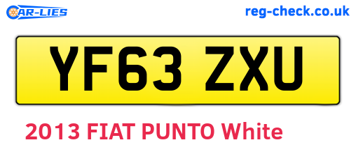 YF63ZXU are the vehicle registration plates.