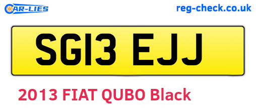 SG13EJJ are the vehicle registration plates.