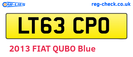 LT63CPO are the vehicle registration plates.