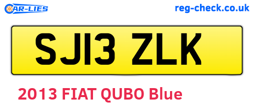SJ13ZLK are the vehicle registration plates.