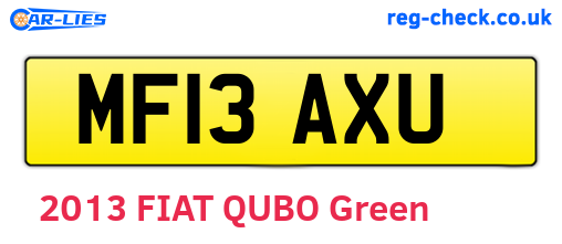 MF13AXU are the vehicle registration plates.