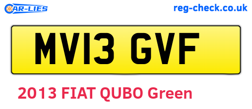 MV13GVF are the vehicle registration plates.