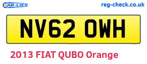 NV62OWH are the vehicle registration plates.
