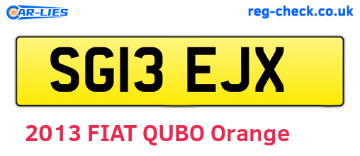 SG13EJX are the vehicle registration plates.