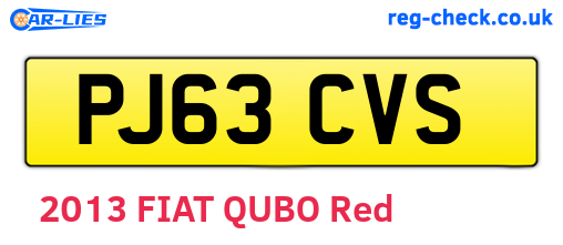 PJ63CVS are the vehicle registration plates.