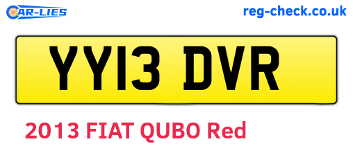 YY13DVR are the vehicle registration plates.
