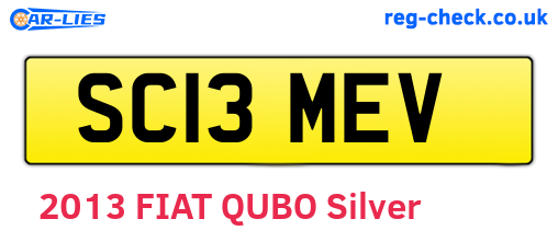 SC13MEV are the vehicle registration plates.