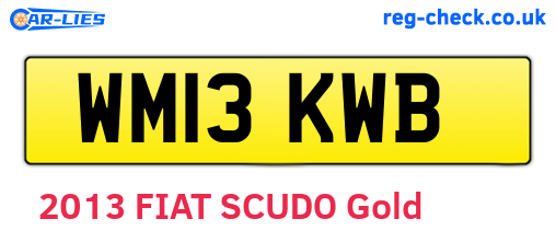 WM13KWB are the vehicle registration plates.