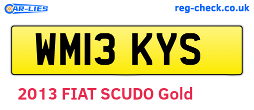 WM13KYS are the vehicle registration plates.